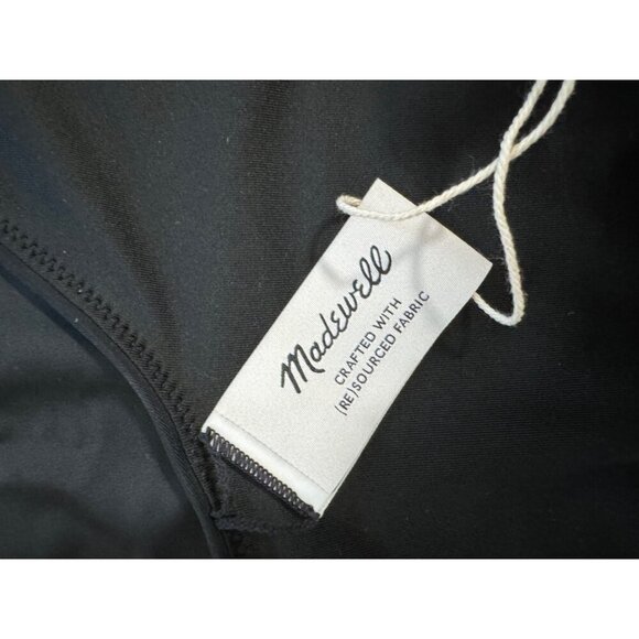 Madewell One-Shoulder One-Piece Swimsuit black minimalist modest sz XS - Picture 5 of 6